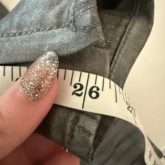 RAG & BONE for Intermix | Pewter Coated Denim Skinny Jeans Zipper Capri | 26 - Picture 6 of 6